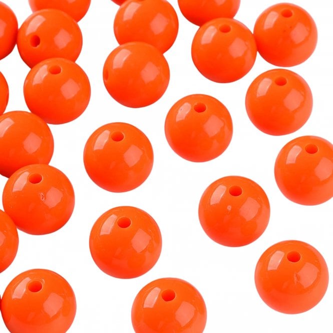 Bubble Beads 16mm - Opaque Orange - 10pcs