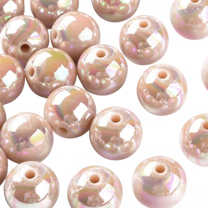 Bubble Beads 16mm - Opaque Peach AB - 10pcs