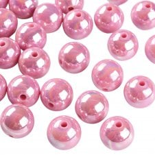 Bubble Beads 16mm - Opaque Pink AB - 10pcs