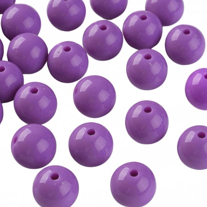 Bubble Beads 16mm - Opaque Purple - 10pcs