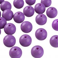 Bubble Beads 16mm - Opaque Purple - 10pcs