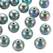 Bubble Beads 16mm - Opaque Sage AB - 10pcs