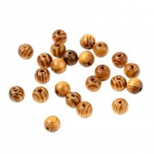 Burlywood Beads Round 12mm  - Undyed Natural - 25pcs