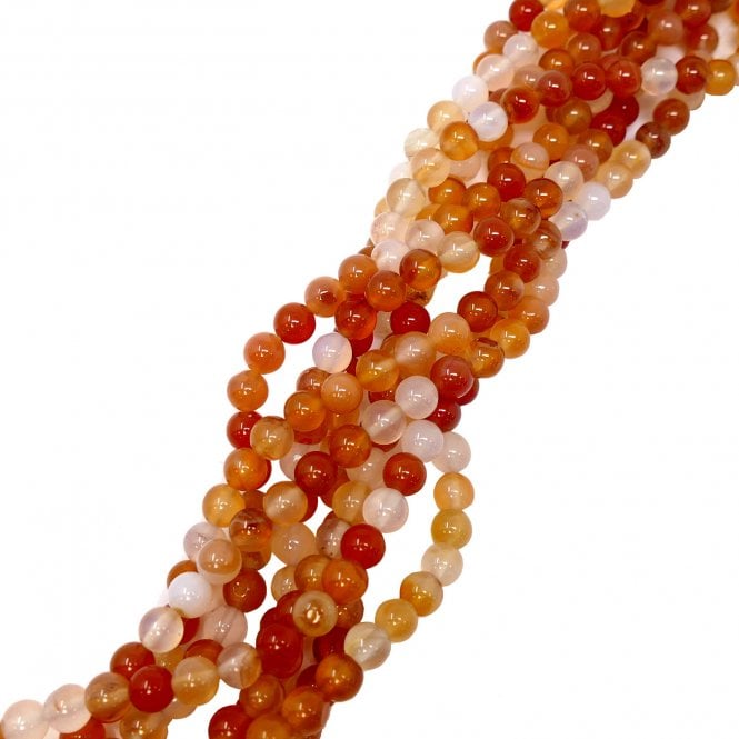 Carnelian Round Semi Precious Stones 8mm - 39cm String