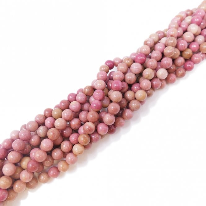 Chinese Rhodonite Round Semi Precious Stones 4mm - 39cm String
