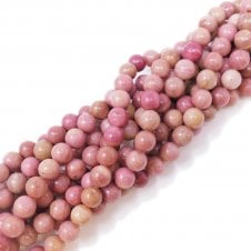 Chinese Rhodonite Round Semi Precious Stones 8mm - 39cm String