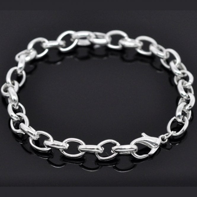 Chunky Trace Chain Bracelet - Silver Plated - 1pc
