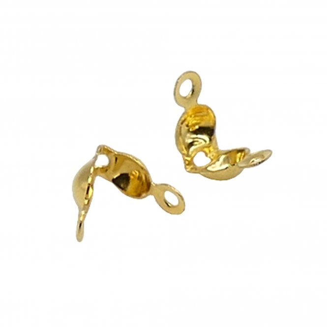 Clamshell Calottes Findings 8x4mm - Gold Plated - 50pcs