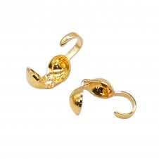 Clamshell Calottes Hook Tip Findings 7x3mm - Gold Plated - 20pcs