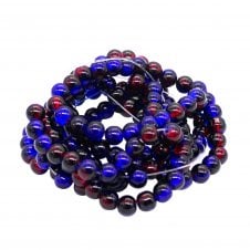 Crackle Glass Round Beads 6mm - Blue/Red - 130pcs