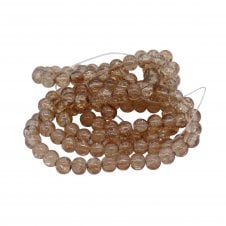 Crackle Glass Round Beads 6mm - Toffee - 130pcs (1 String)