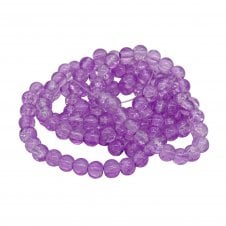 Crackle Glass Round Beads 8mm - Lilac - 100pcs (1 String)
