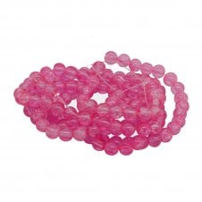 Crackle Glass Round Beads 8mm - Pink - 100pcs (1 String)