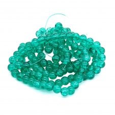 Crackle Glass Round Beads 8mm - Teal - 100pcs (1 String)