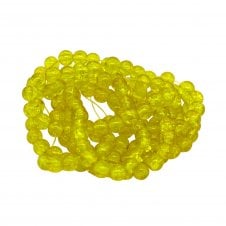 Crackle Glass Round Beads 8mm - Yellow - 100pcs (1 String)