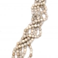 Crazy Agate Faceted Round 6mm - White - 1 String (approx 64 beads)