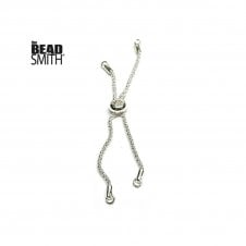 Donut Slider Clasp (Part Finished Bracelet Component) - Silver Plated - 1pk