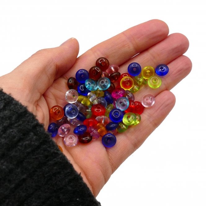 Doughnut 8x4mm Acrylic Bead Mix - Multicoloured - 20g (100 beads approx)