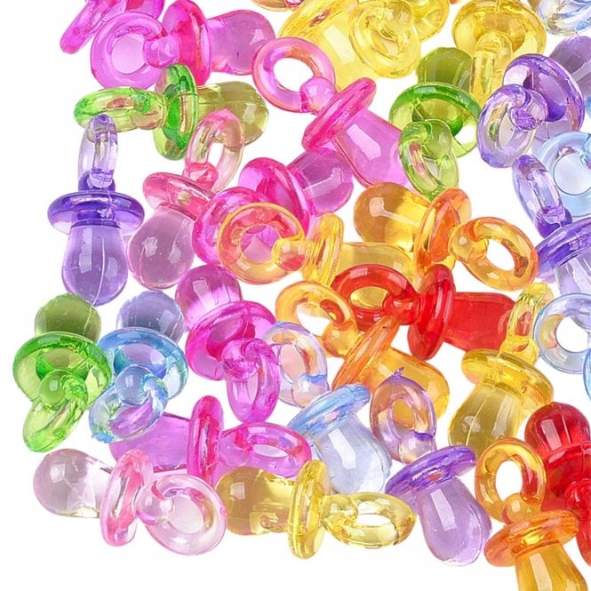 Dummy Pendant Mix 30x15mm - Transp/Multi - 10pcs 