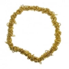 Elasticated Charm Bracelet With Jump Rings - Gold Plated - 5pcs