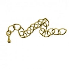 Extension Chain with Tear Drop - Gold Plated - 5pcs