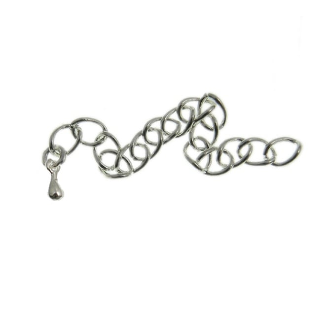 Extension Chain with Tear Drop - Silver Plated - 10pk