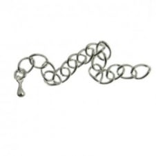 Extension Chain with Tear Drop - Silver Plated - 10pk