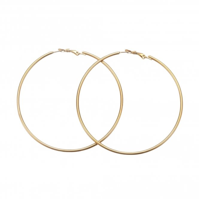 Extra Large Hoop Earrings 69mm (2mm Gauge) - 201 Stainless Steel Golden - 1 pair