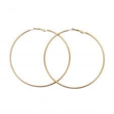 Extra Large Hoop Earrings 69mm (2mm Gauge) - 201 Stainless Steel Golden - 1 pair