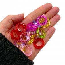 Faceted Doughnut 20mm Acrylic Bead Mix - Multicoloured - 20g (30 beads approx)