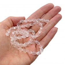 Faceted Glass Drop 8x6mm - Crystal - 1 String (65 beads)