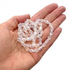 Faceted Glass Drop 8x6mm - Crystal AB - 1 String (65 beads)