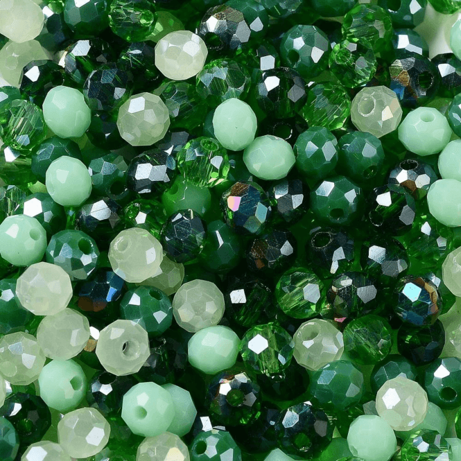 Faceted Glass Rondelle Beads 4x3mm - Emerald City Mix (400 beads)