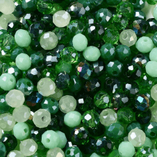 Faceted Glass Rondelle Beads 6x5mm - Emerald City Mix (140 beads)