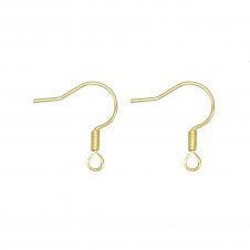 Fish Hook Earring Components 17mm - Gold Plated - 50pcs