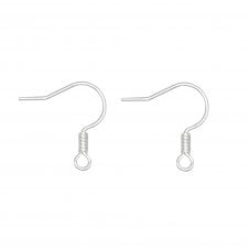 Fish Hook Earring Components 17mm - Silver Plated - 50pcs