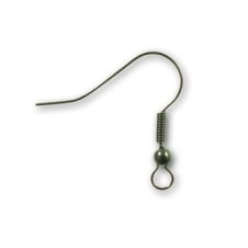 Fish Hook Earring/Earwire - Black Plated - 50pk