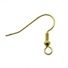 Fish Hook Earring/Earwire - Gold Plated - 50pcs