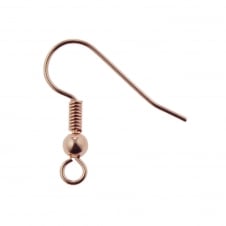 Fish Hook Earring/Earwire - Rose Gold Plated - 20pcs