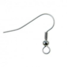 Fish Hook Earring/Earwire - Silver Plated - 20pcs