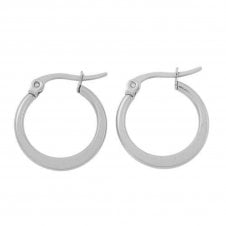 Flattened Hoop Earrings 16mm - 304 Stainless Steel - 1 pair