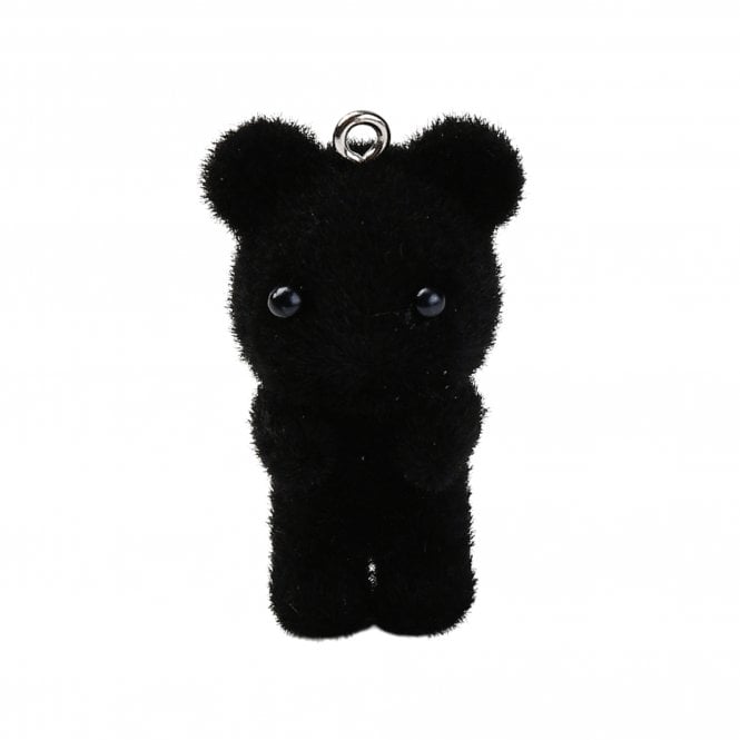 Flocked Resin Mouse Pendant 37mm - Black - 1pc