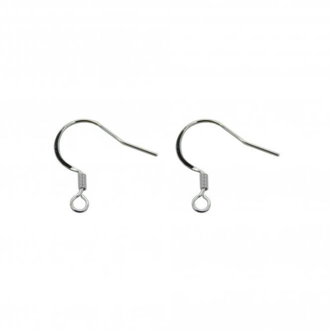 French Earring Hooks 17x18mm - Silver Plated - 50pcs