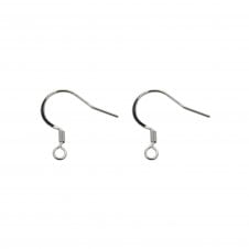 French Earring Hooks 17x18mm - Silver Plated - 50pcs