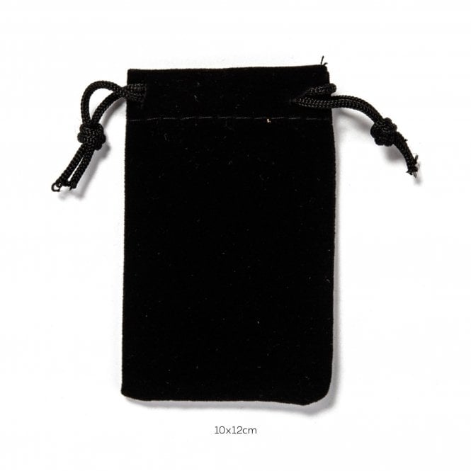 Gift Bag w/Drawstring 10x12cm Velvet - Black - 5pcs