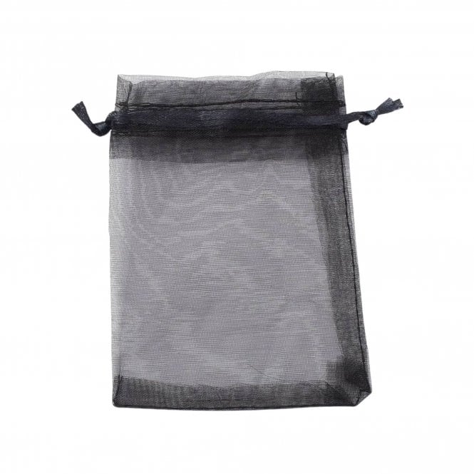 Gift Bag w/Drawstring 9x12cm Organza - Black - 10pcs