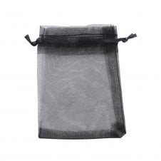 Gift Bag w/Drawstring 9x12cm Organza - Black - 10pcs