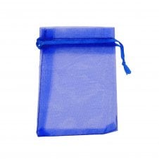 Gift Bag w/Drawstring 9x12cm Organza - Blue - 10pcs