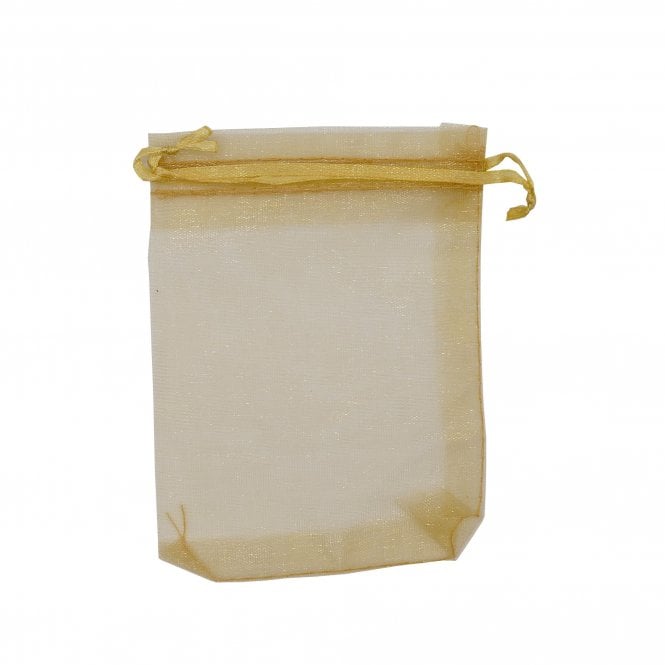 Gift Bag w/Drawstring 9x12cm Organza - Gold - 10pcs