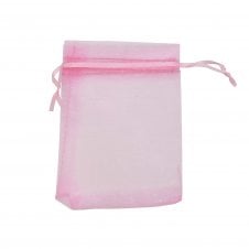 Gift Bag w/Drawstring 9x12cm Organza - Pink - 10pcs